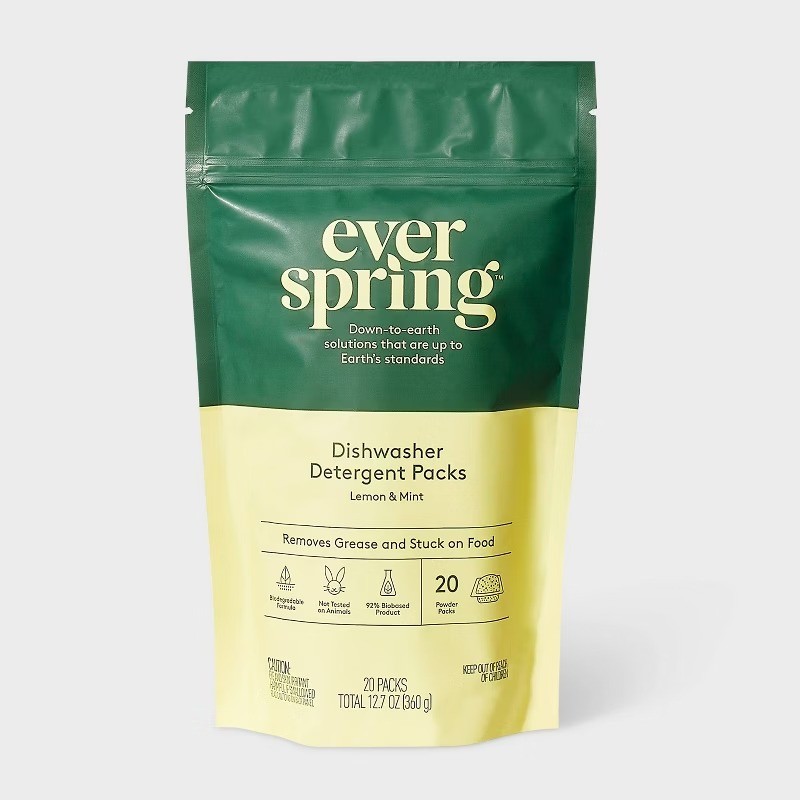 Everspring Lemon & Mint 2 Pack 12.7oz/20ct Dishwasher + 2 Pack 36fl oz Refills