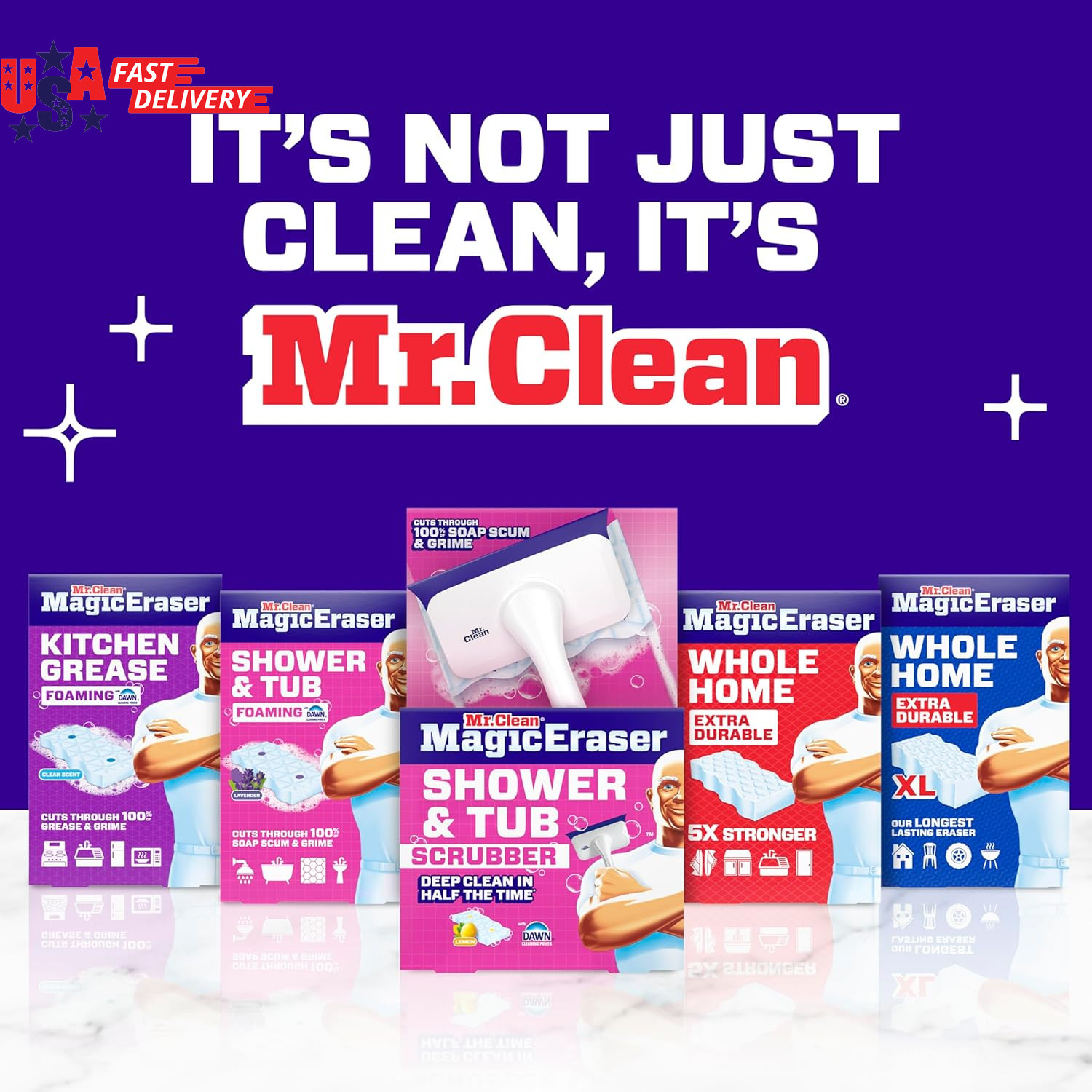 Magic Eraser Shower & Tub Scrubber, Bathroom Cleaner, All in One Bathroom Cleane