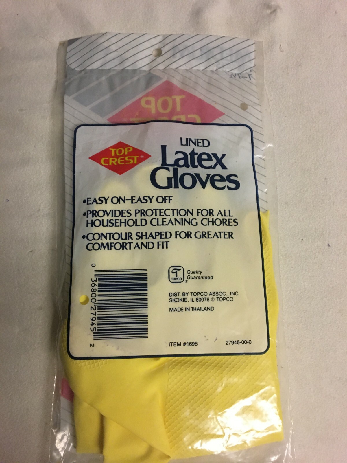 Top Crest Lined Non-Slip Grip Latex Gloves Size Medium 7-7 1/2 NIP!