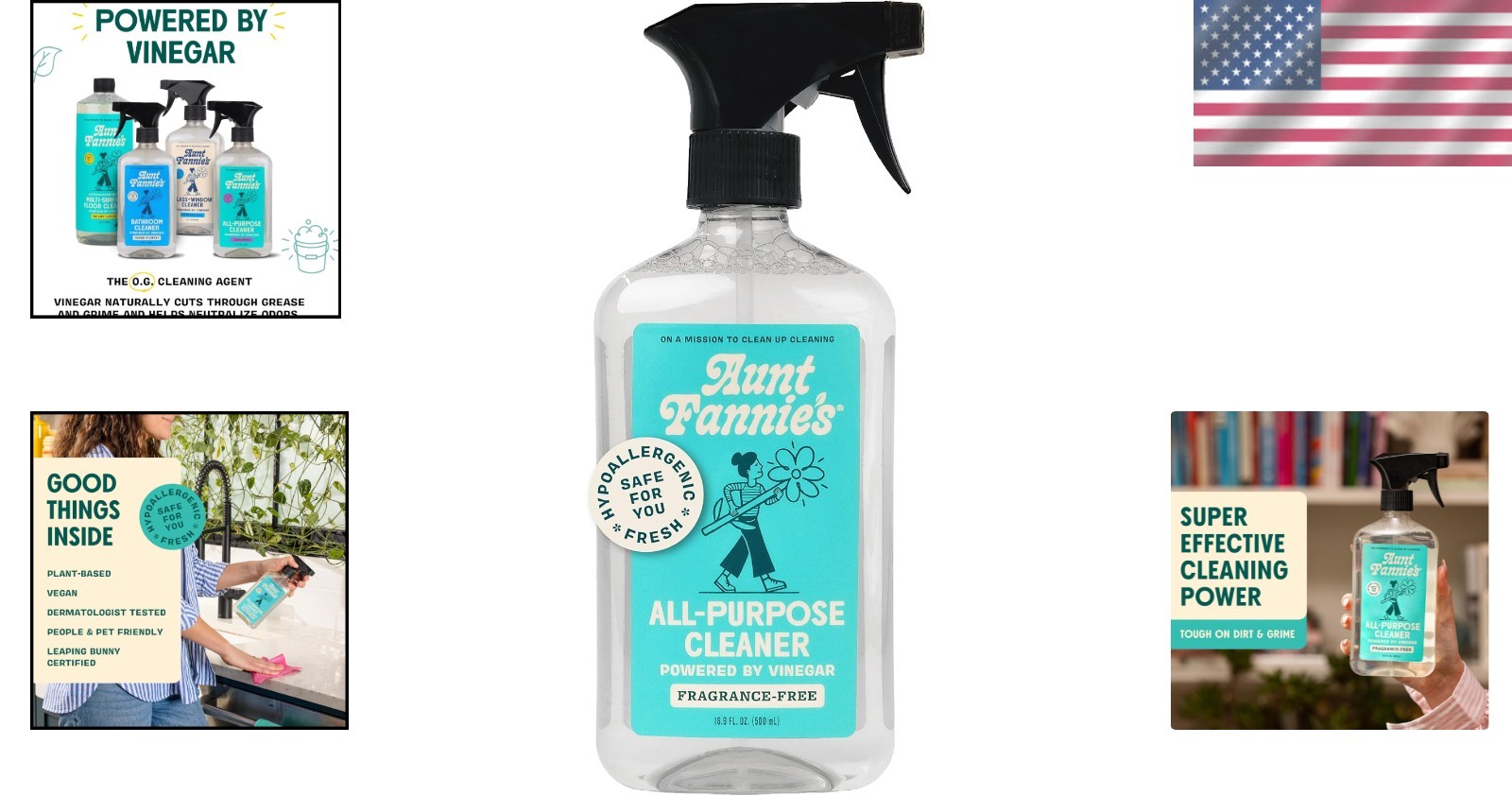 Natural Vinegar-Based Cleaner – Non-Toxic & Cruelty-Free, Fragrance-Free Spray
