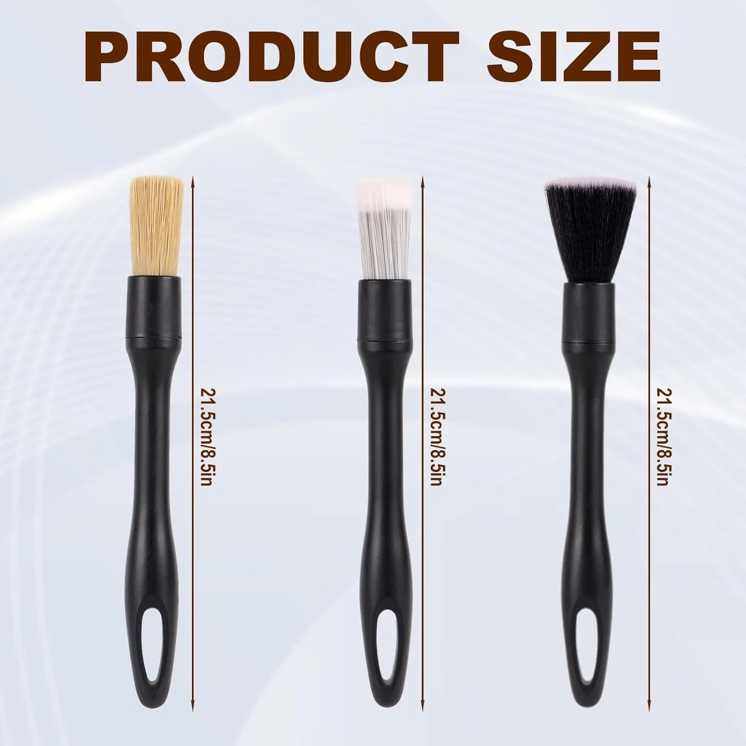 5PCS Car Detailing Brush Set Boars Bristle Auto Interior Exterior Cleaning Tool