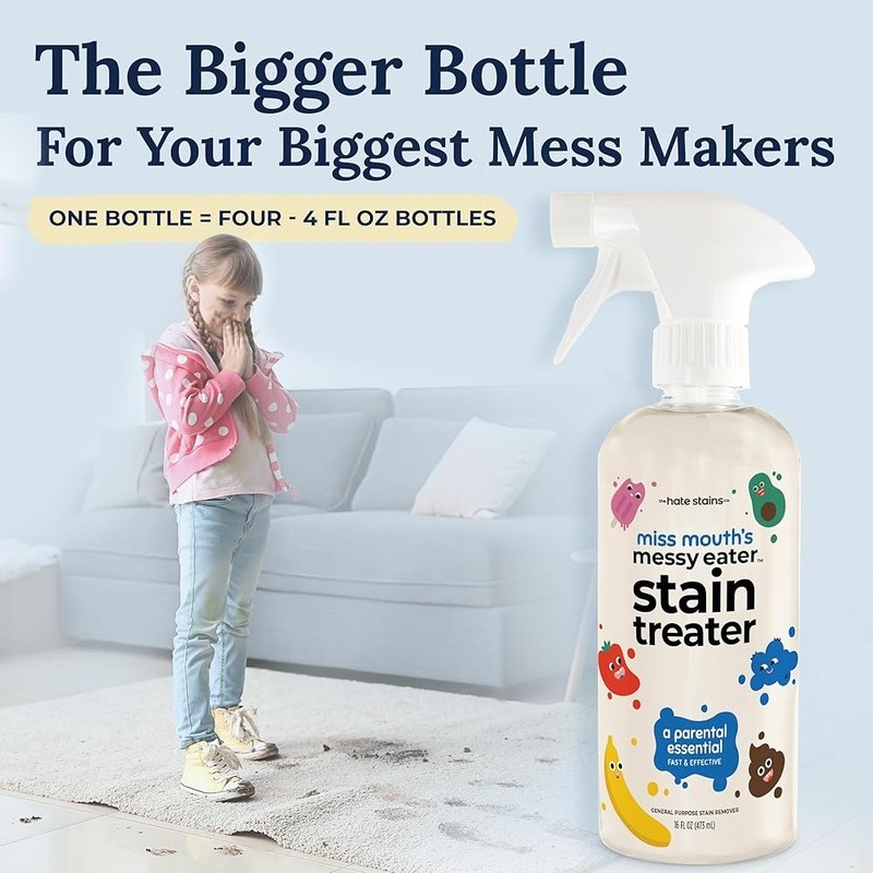 Powerful Stain Remover Spray Clothes Upholstery Carpets Baby Food Juice Blood US