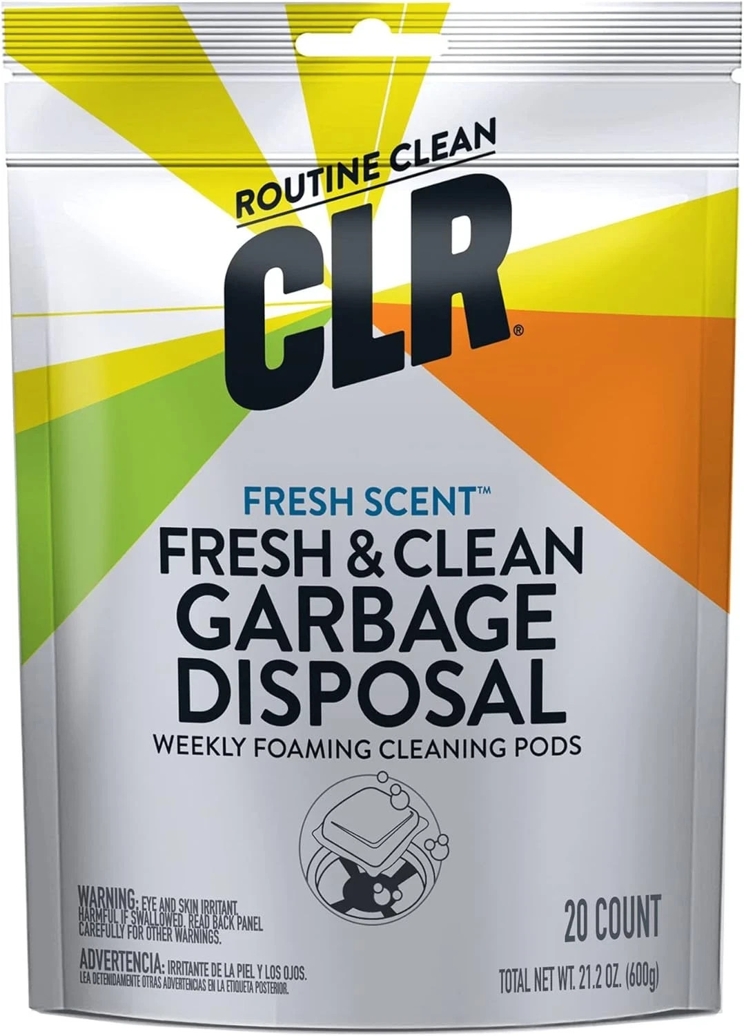 NEW CLR Fresh Scent 20CT Garbage Disposal Weekly Foaming Cleaner Pods Sealed