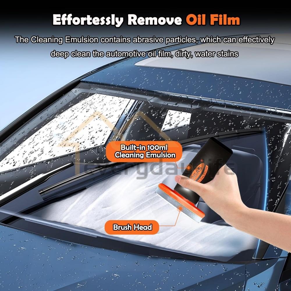 NEW 100g Car Glass Oil Film Remover – Windshield Cleaner Brush, Water Repellent