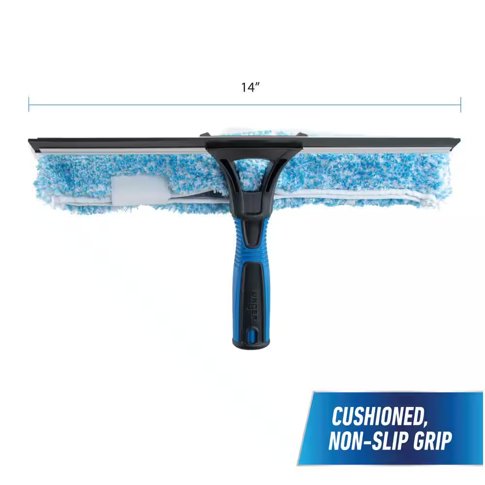 14 In. 2-In-1 Window Cleaner Squeegee and Scrubber Combi (2-Pack)