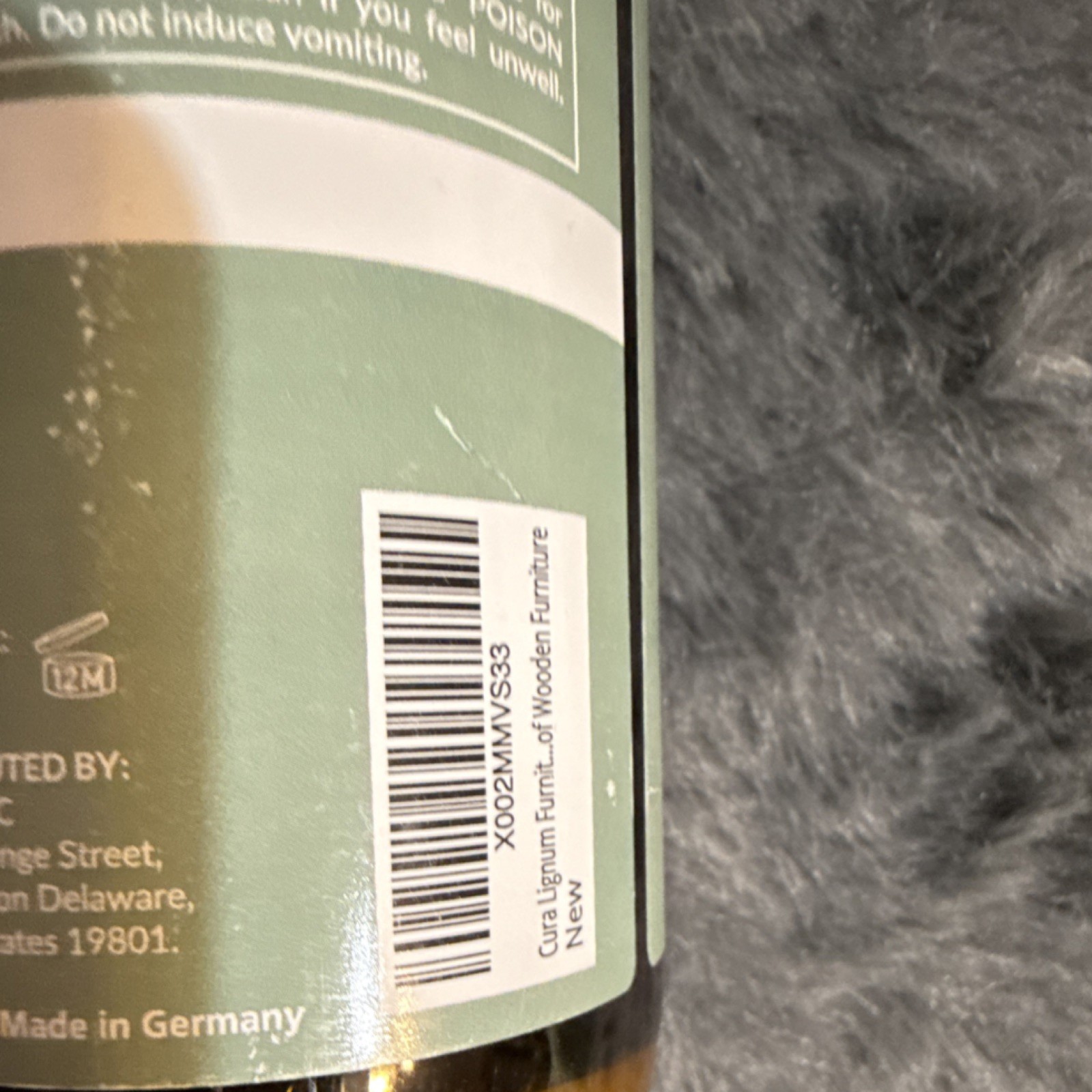 Cura Lignum Furniture Restorer Vegan Natural No Mineral Oil 17 fl oz 500 ml