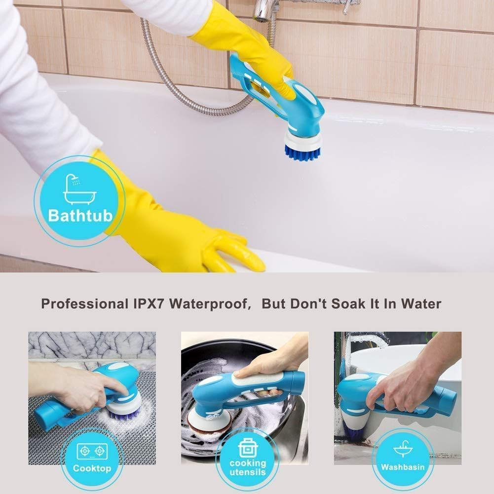Electric Scrubber Power Cordless, Portable 360 Handheld Washing Cleaning Machine