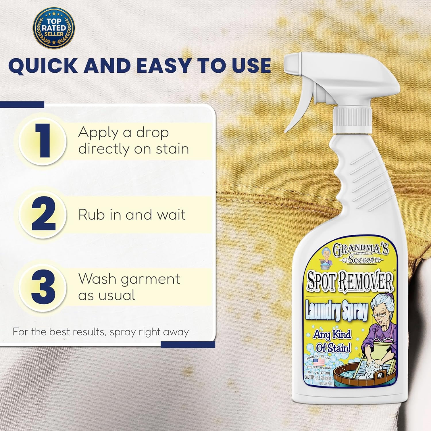 2-Pack Spot Remover Laundry Spray Chlorine, Bleach & Toxin-Free for Clothes