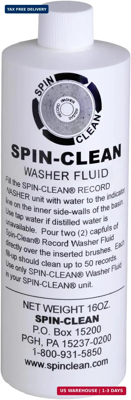 Spin-Clean Record Washer Fluid 16oz. | Alcohol-Free Record Cleaner Solution | Vi