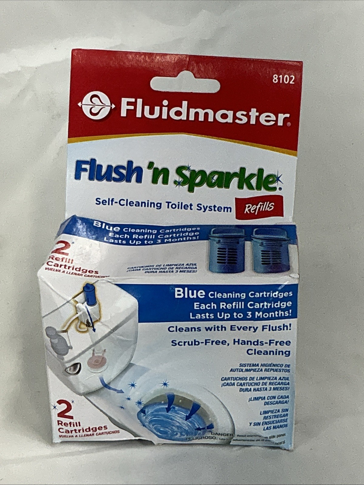 Fluidmaster Flush ‘n Sparkle Automatic Toilet Bowl Cleaning 2 Refill Cartridges