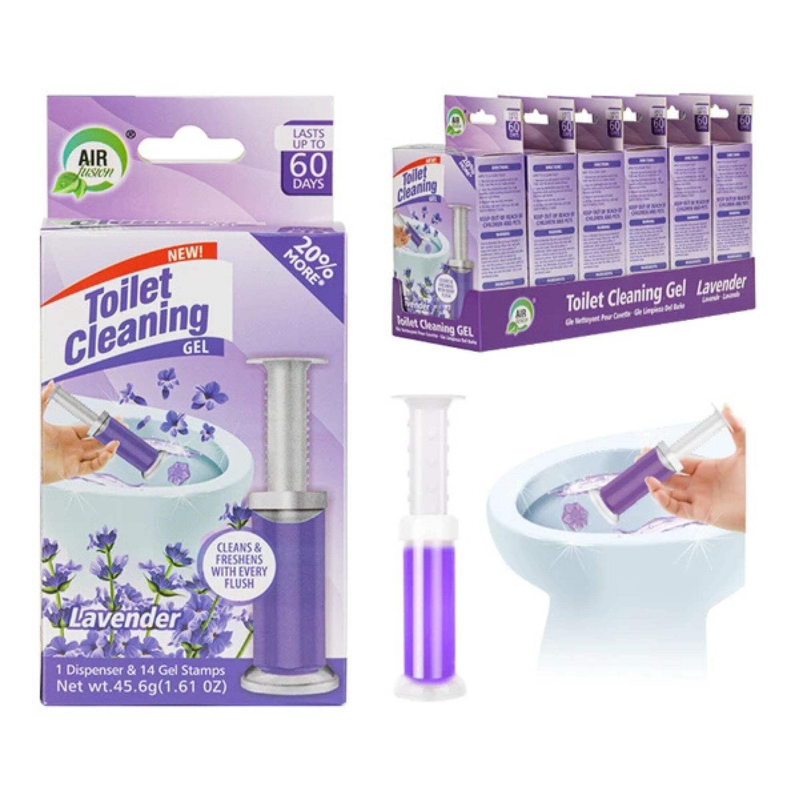 1.61oz Air Fusion Lavender Scent Toilet Cleaning Gel 14 Stamps: 1 Pack
