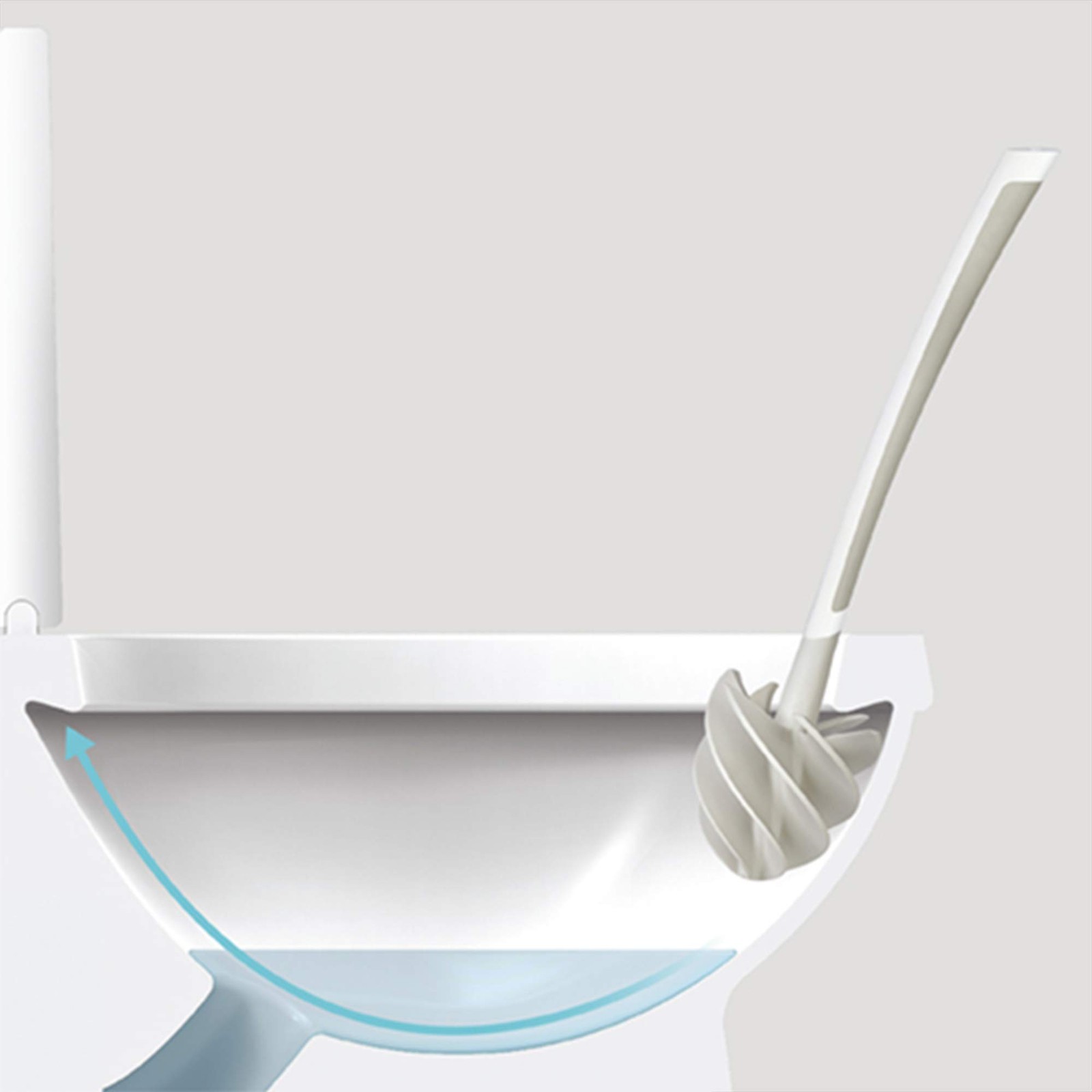 Products 17253 LOOEEZ Hygienic Toilet Squeegee/Brush, White with Grey