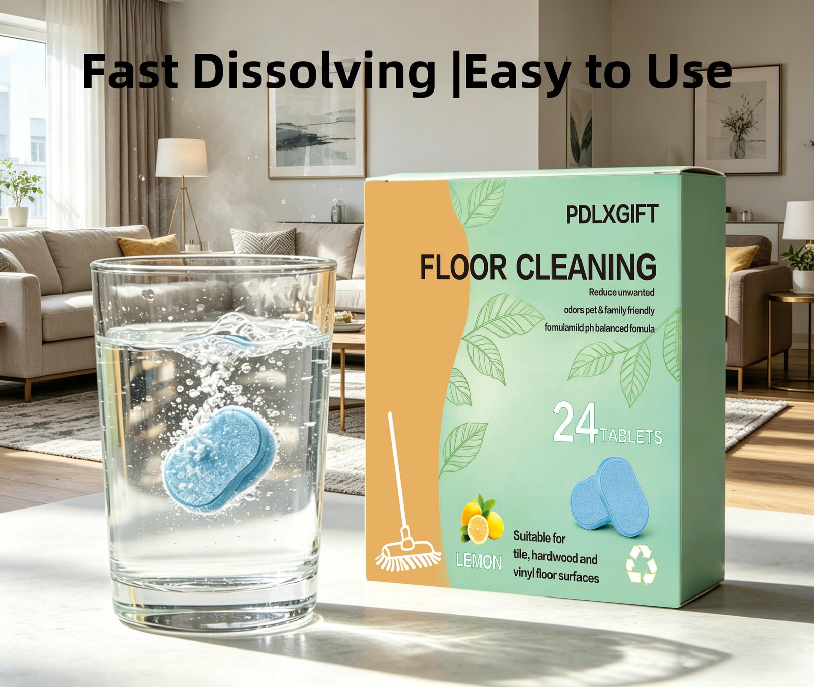 Floor Cleaner , 24pcs Multi-Surface Floor Cleaner Solution | Pet Safe, No Res…