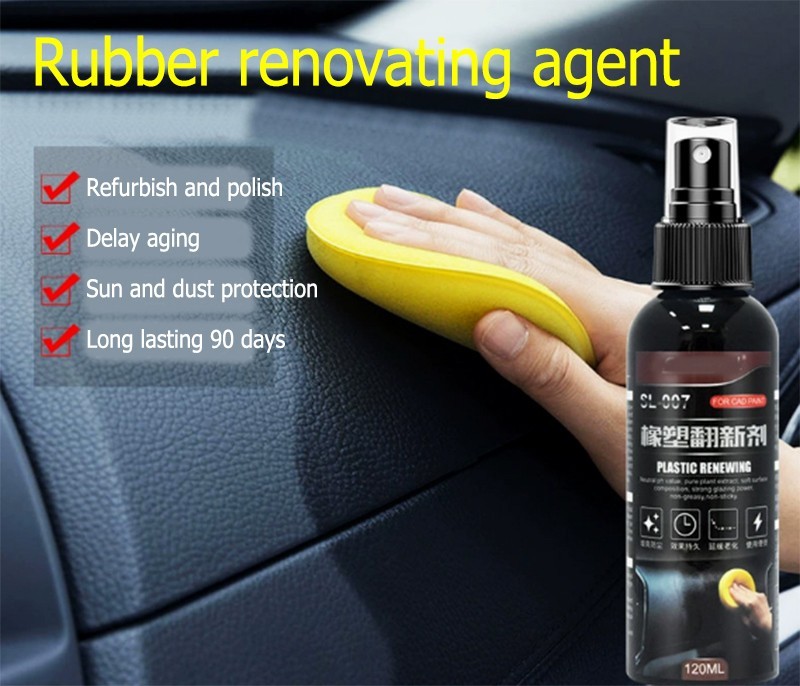 Car Plastic Restorer Spray 120ml Rubber & Trim Renewing Agent Black Restorer