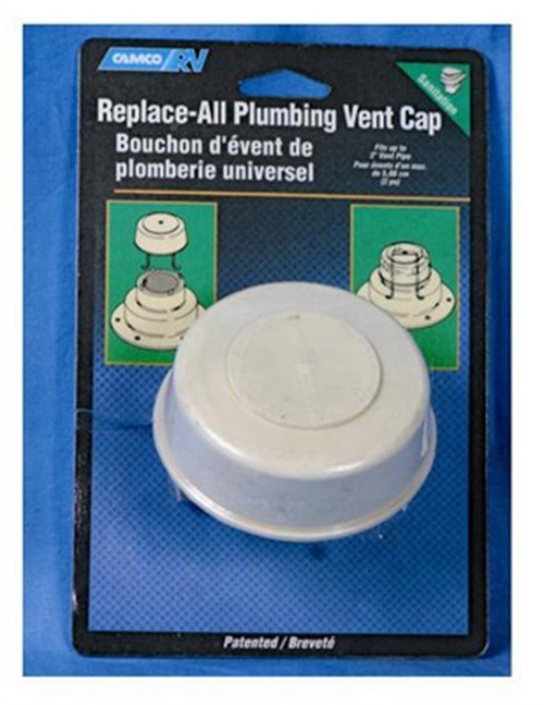 Camco 40034 White ReplaceAll Plumbing Vent Cap (Pk of 2)