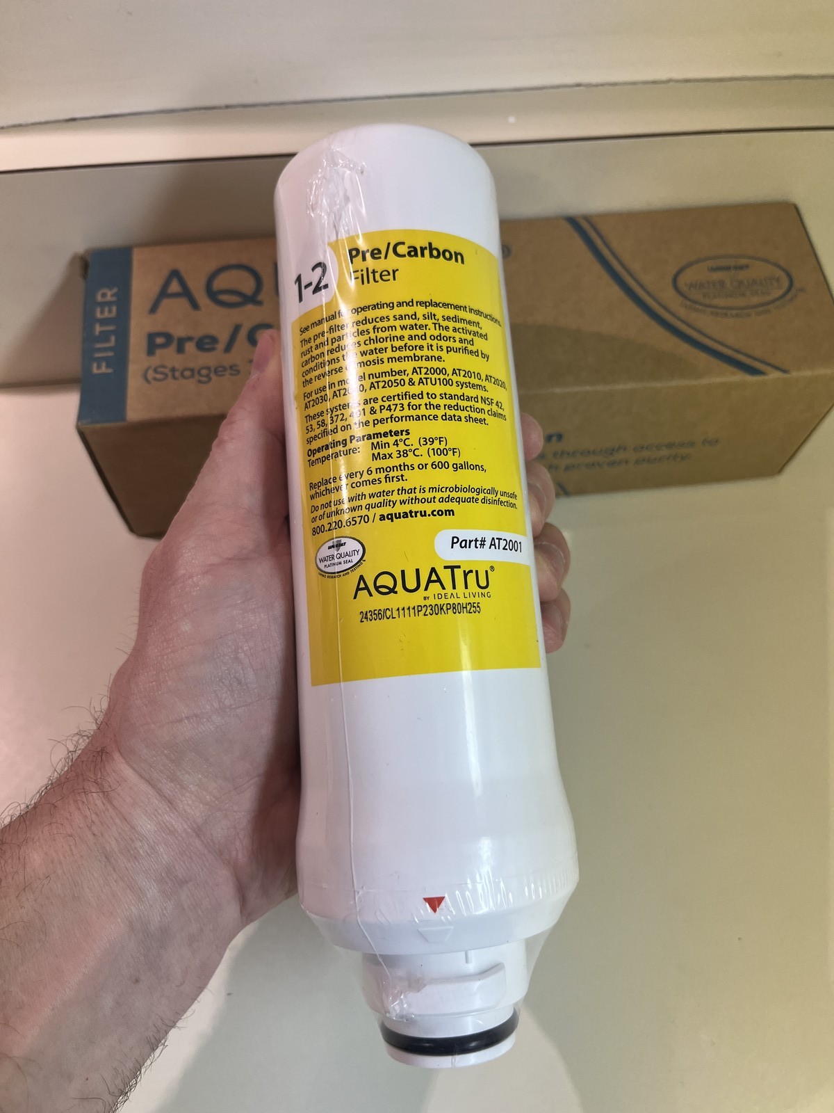 Open Box – AQUATru Pre/Carbon Stages 1-2 Water Filter AT2001 for Reverse Osmosis