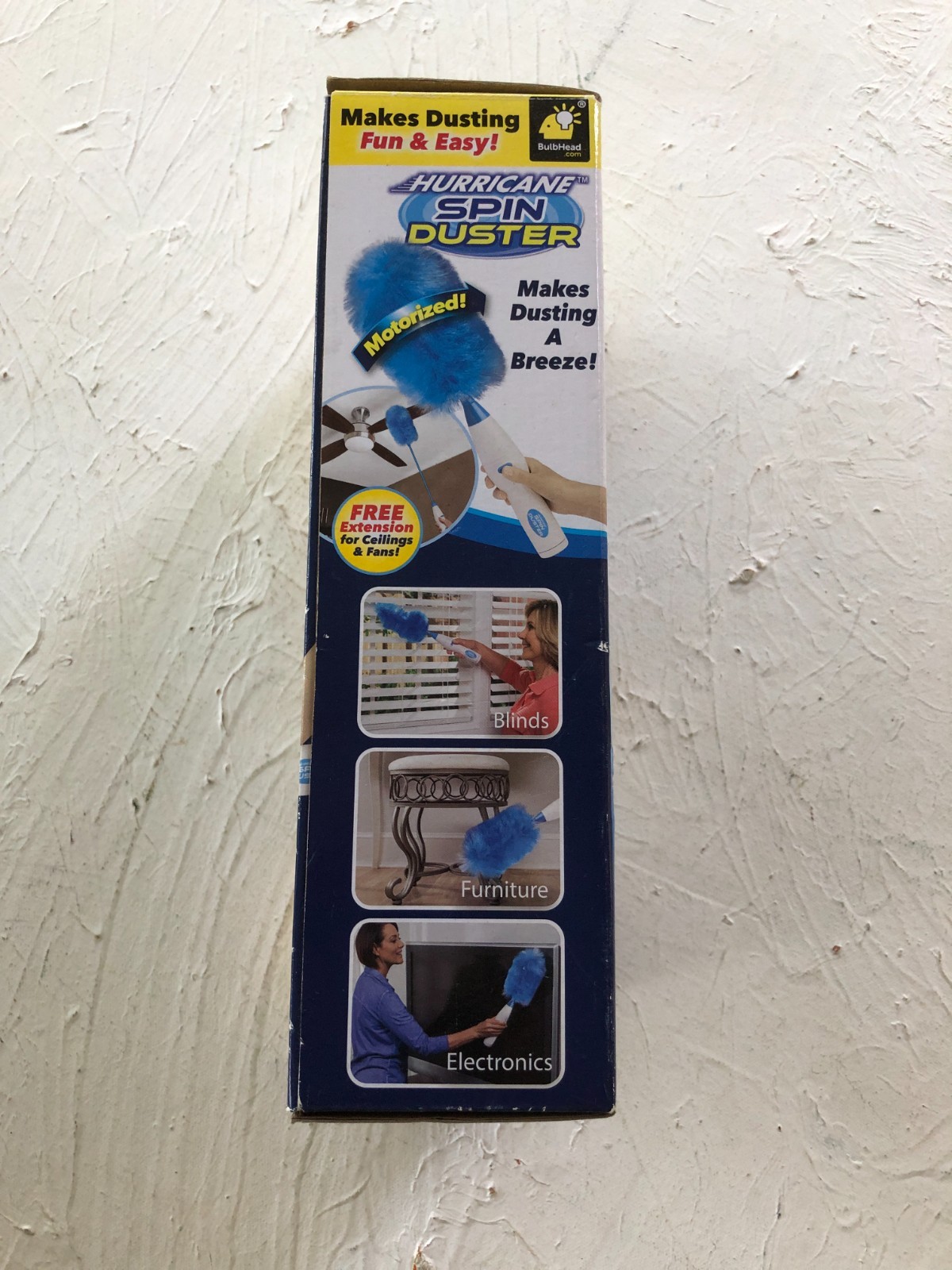 Hurricane Spin Duster Motorized Dust Wand With Extension For Ceiling Fans