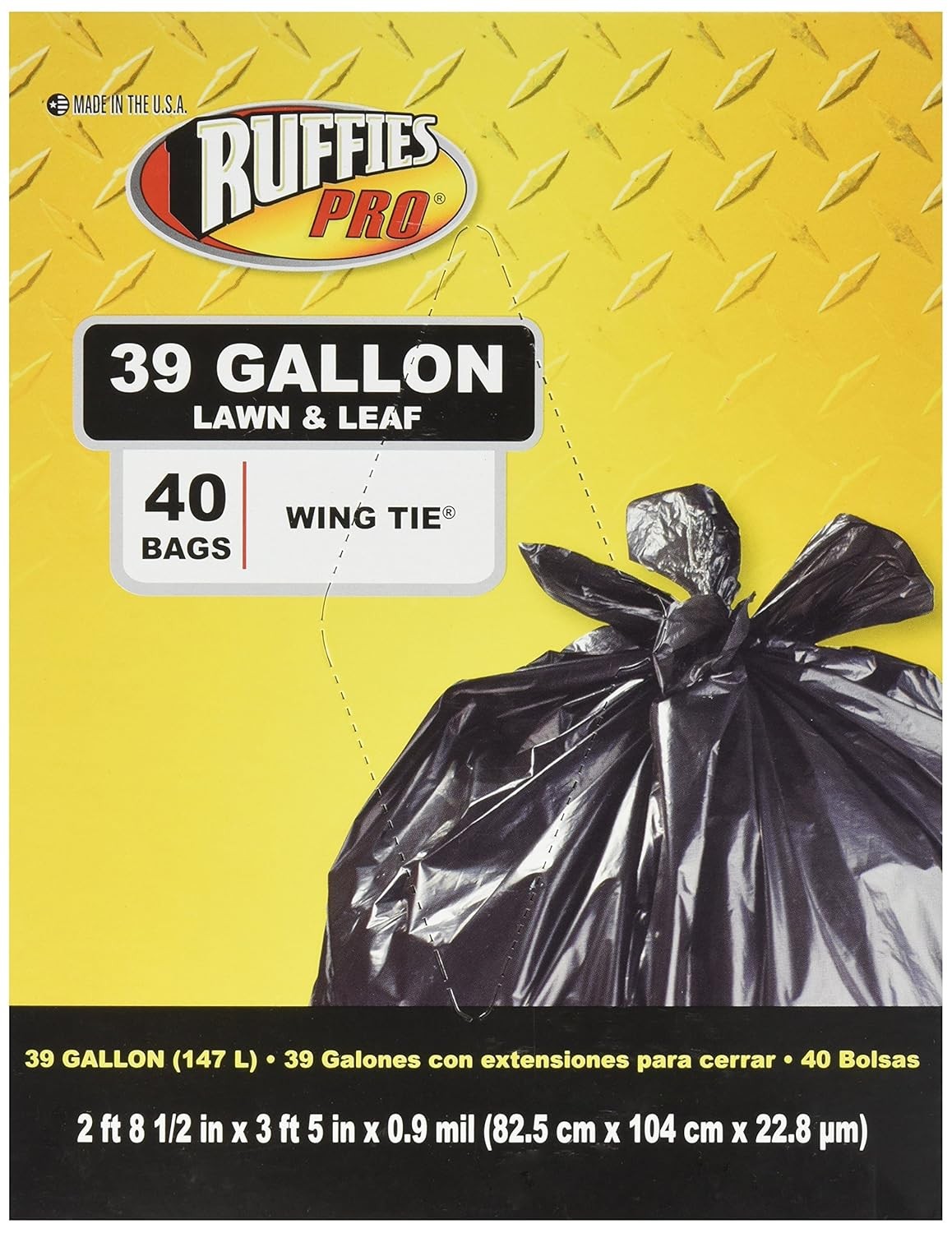 Ruffies Tuffsak 40 Count 39 Gallon Lawn & Leaf Bags 618871(RP107B, 39 Gal, No
