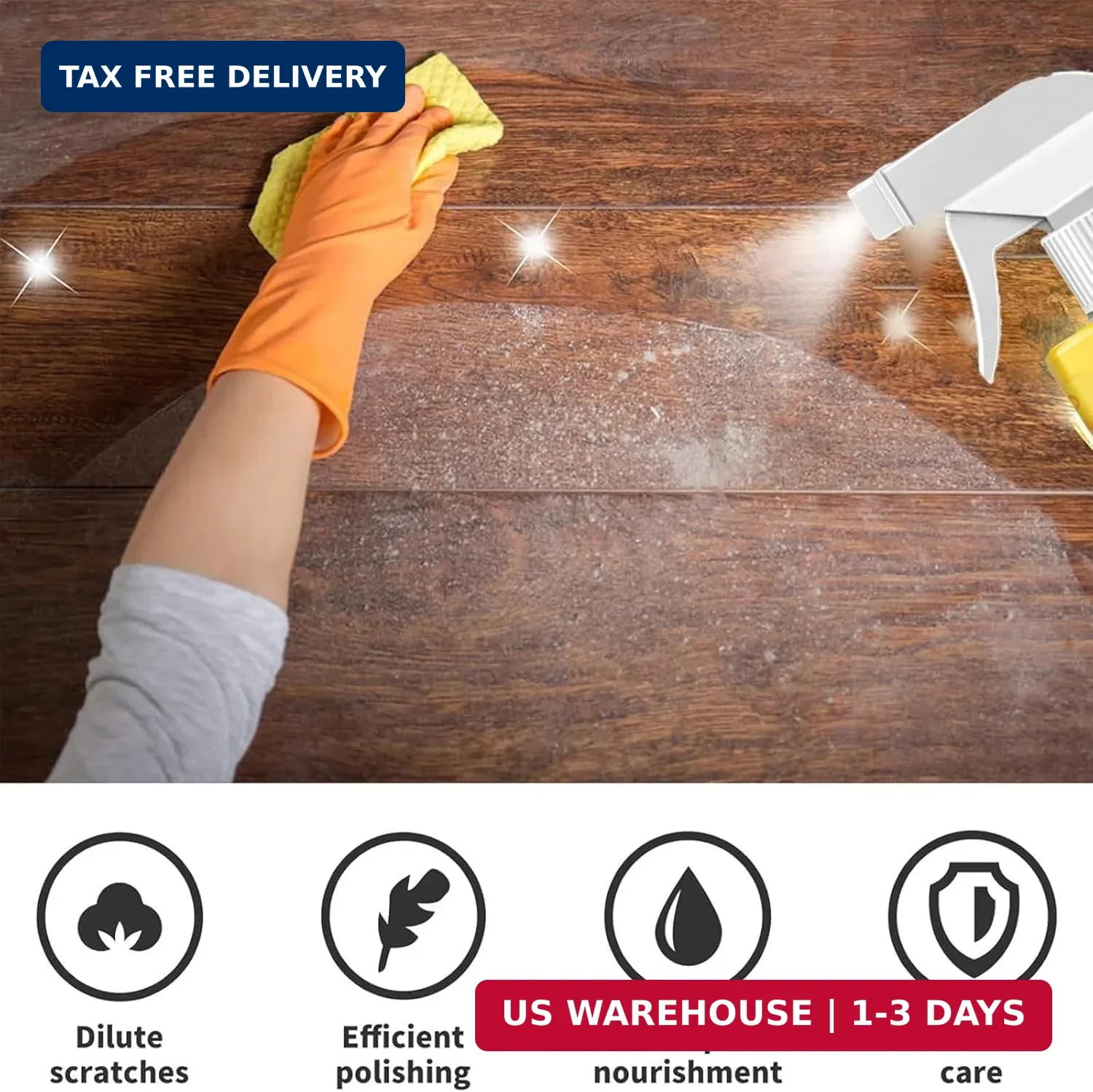 2PCS Beeswax Wood Polish Spray, 2026 New Essential Oil Beeswax Cleaner with Spon