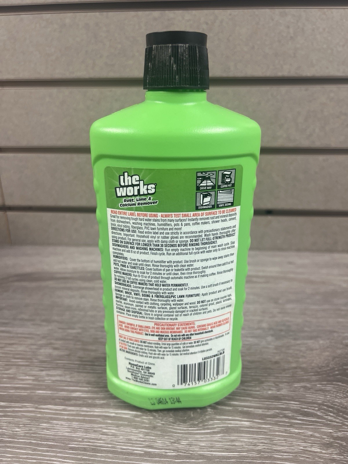 1x The Works Rust Lime Calcium Remover 13.5 FL OZ 60% Full Hard Water