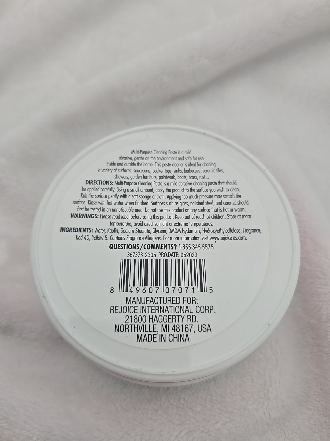 Milti-Purpose Cleaning Paste/Multi Surface: 7oz-kitchen/Bathroom/Laundry Room