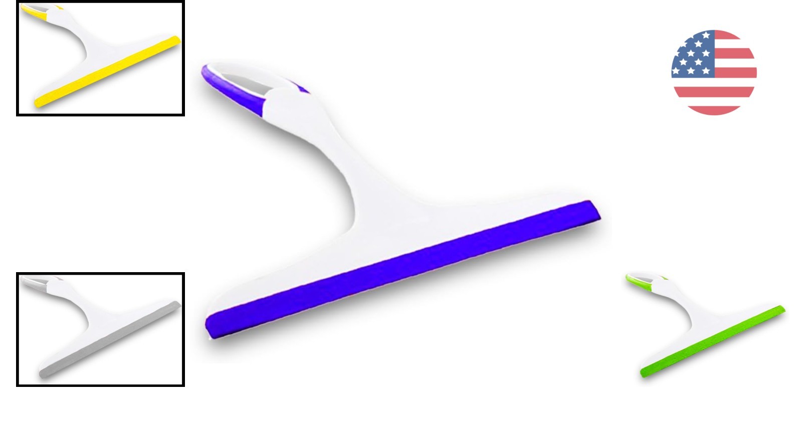 9.5 Inch Modern Glass Squeegee with Flexible Silicone Blade – Assorted Colors