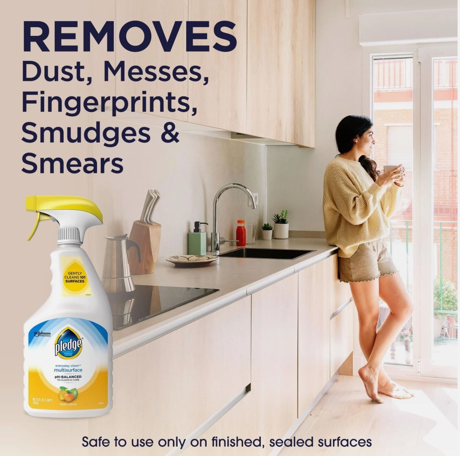 3X Pledge pHBalanced Multisurface Cleaner Spray for Everyday Care, Fresh Citrus