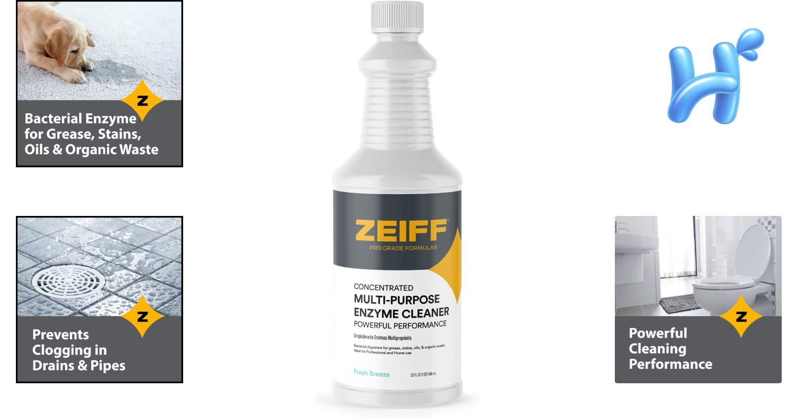 Eco-Friendly Pet Stain & Odor Remover – 32 oz Enzyme Cleaner with Fresh Breeze