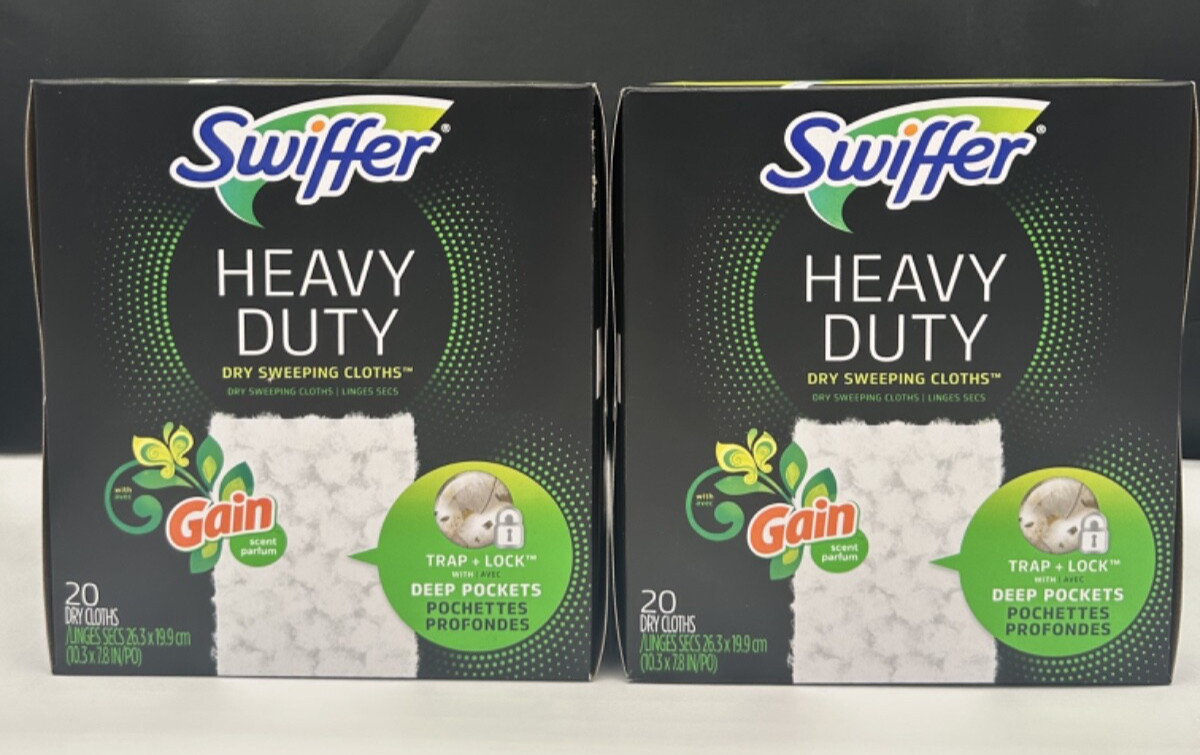 Swiffer Sweeper Heavy Duty Dry Sweeping Cloths, Gain Scent, 20 Count (2 Pack)