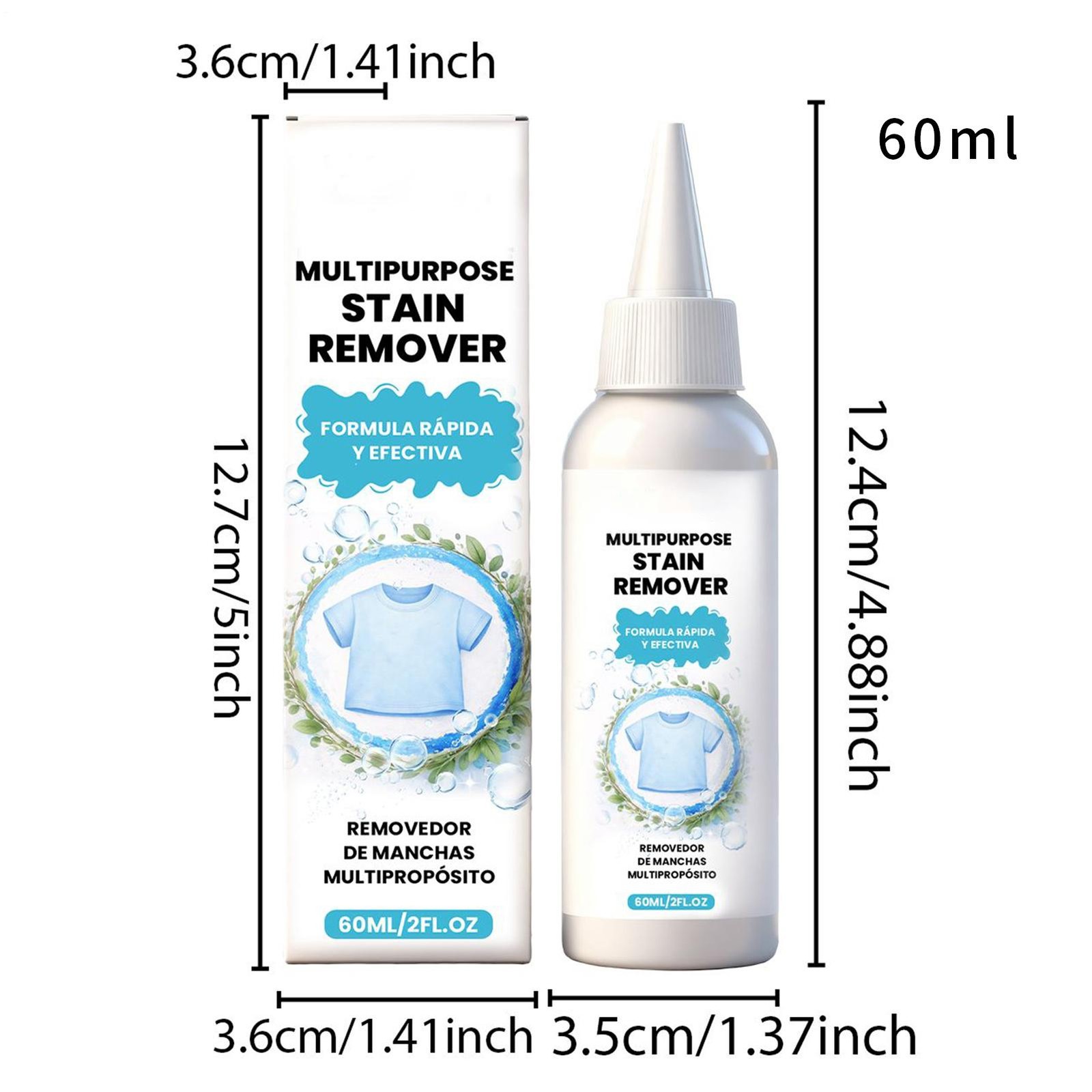 Fabric Stain Remover 60ml Laundry Grease Cleaning Spray Fabric Stain