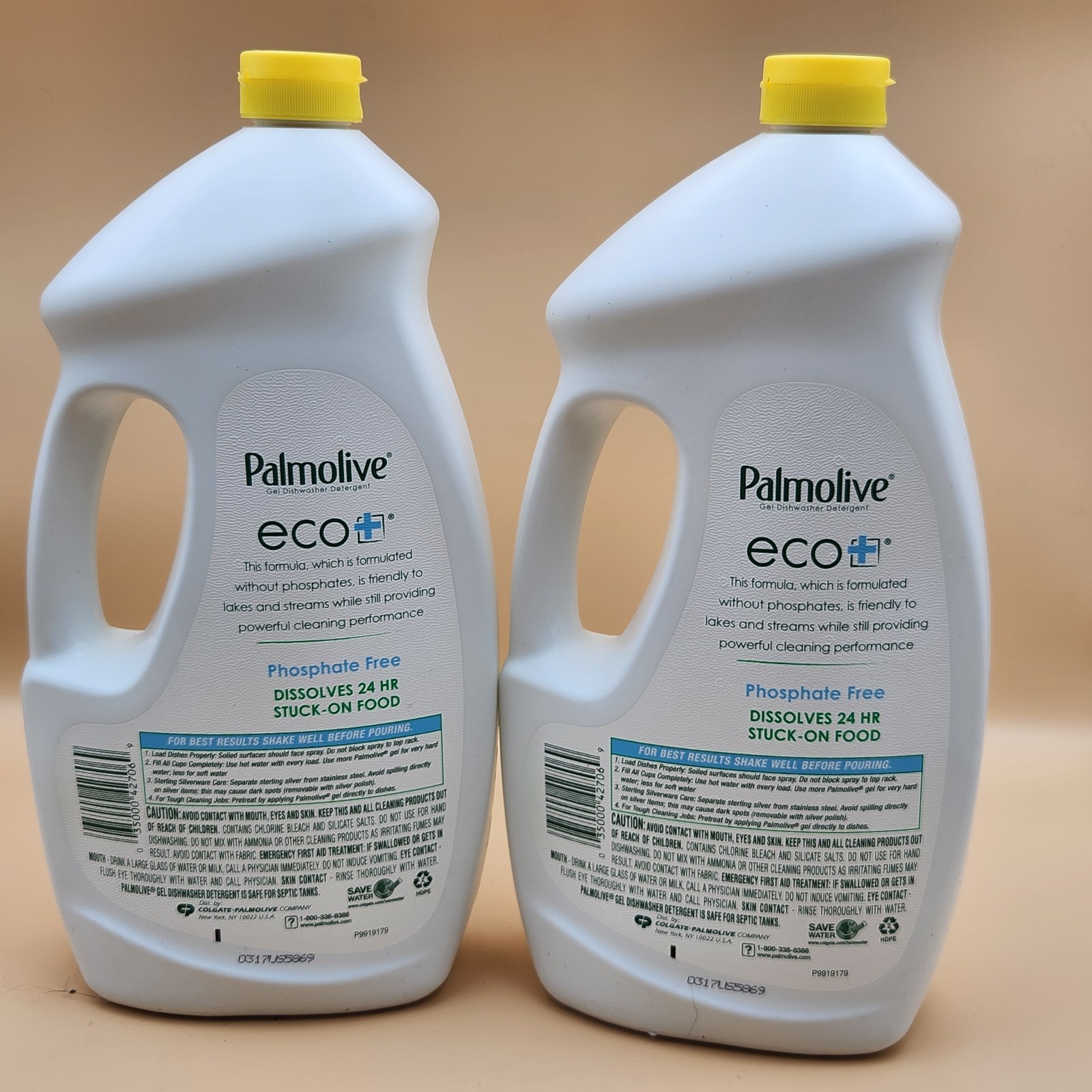 Palmolive Eco Phosphate Free Lemon Splash Dishwasher Liquid Detergent 75oz Lot 2