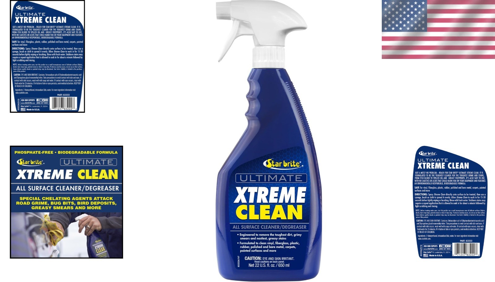 All-Surface Cleaner Degreaser 22 Oz Spray for Boats Metal Fiberglass Plastic
