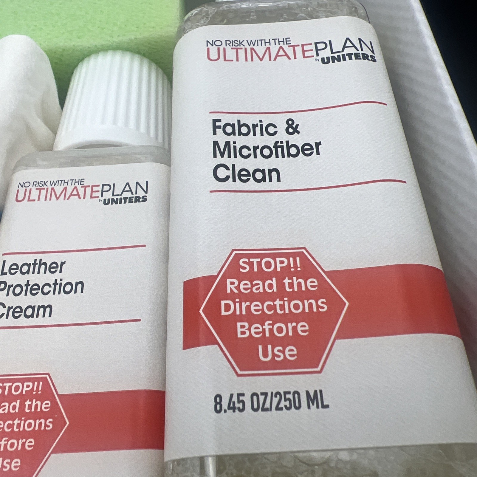 ULTIMATE PLAN UNITERS FURNITURE CLEANING KIT FABRIC LEATHER WOOD NEW Open Box