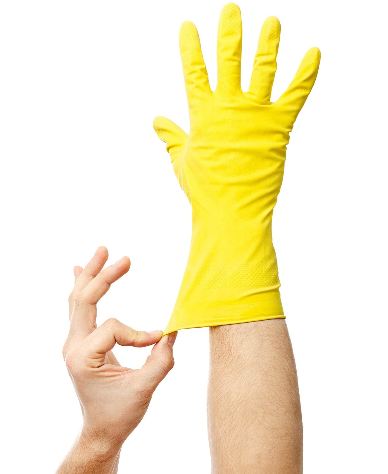 SteadMax 1 Pair Cleaning Gloves, Reusable Natural Rubber Dish Small, Yellow