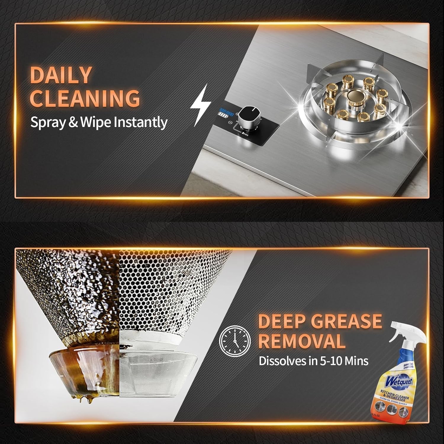 All Purpose Cleaner Spray, Heavy Duty Kitchen Degreaser Foam & Stubborn Stain…