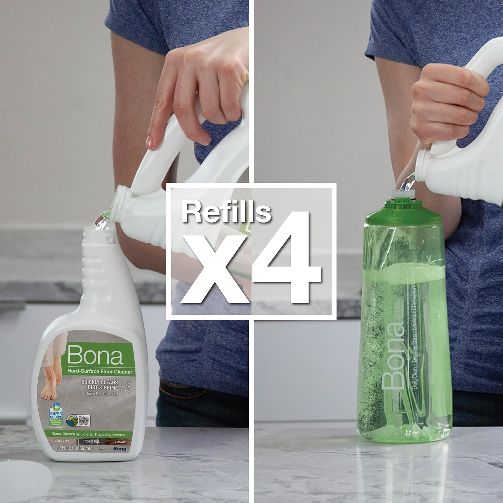 Bona Multi Surface Floor Cleaner Refill 128 oz Unscented for Stone Tile Laminate
