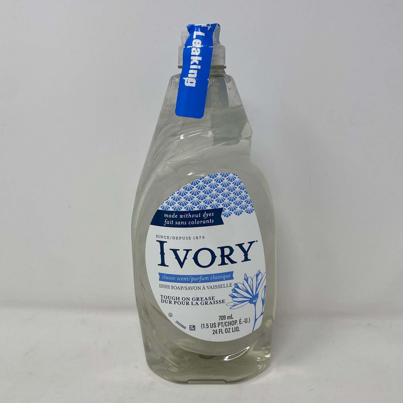Ivory Classic Scent Grease-Cutting Dish Soap, Clear, 24 fl oz
