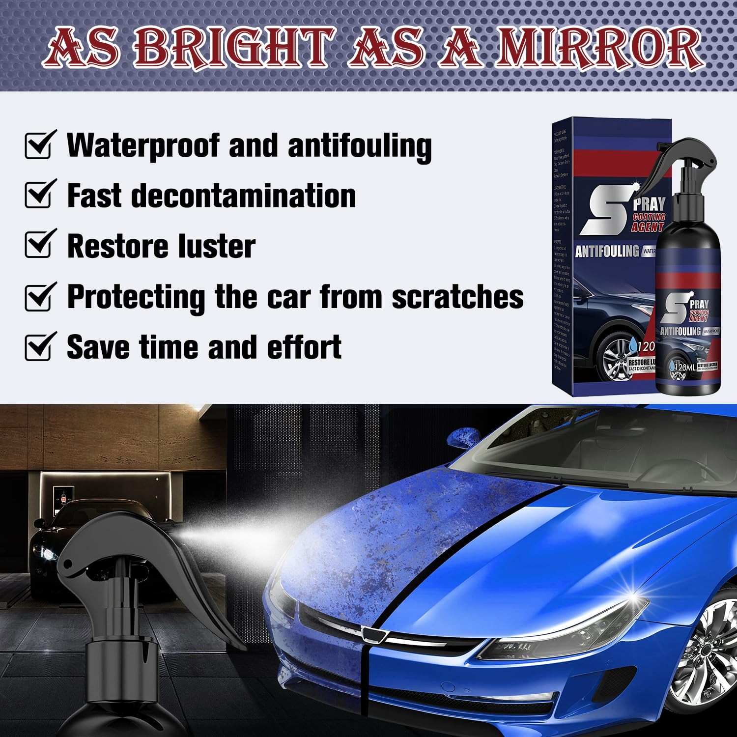 Rayhong Multi-Functional Coating Renewal Agent, 3 in 1 Ceramic Car Coating