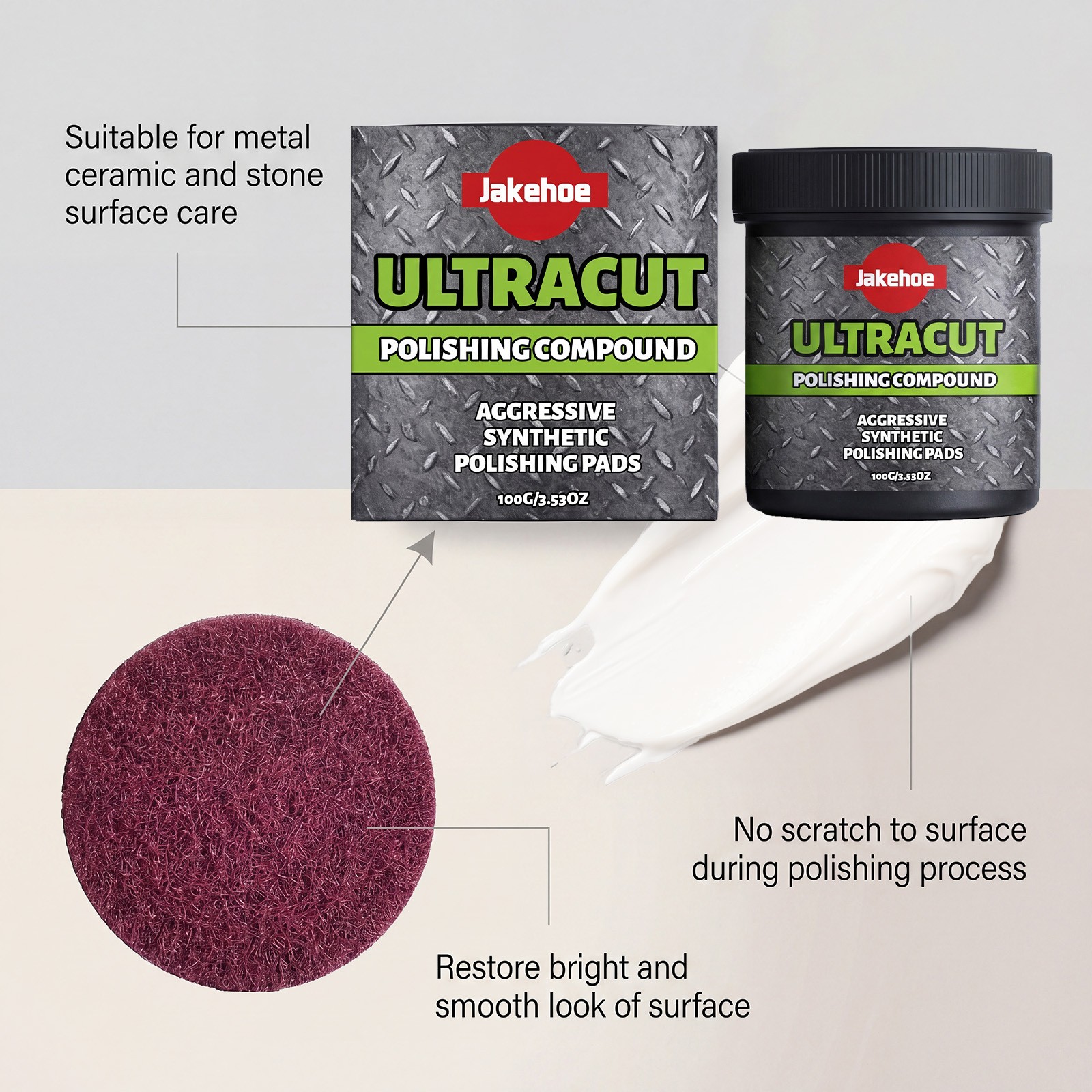 1-3PACK Ultracut Polishing Compound, Surface Restoration Polish With Pad ~20%OFF