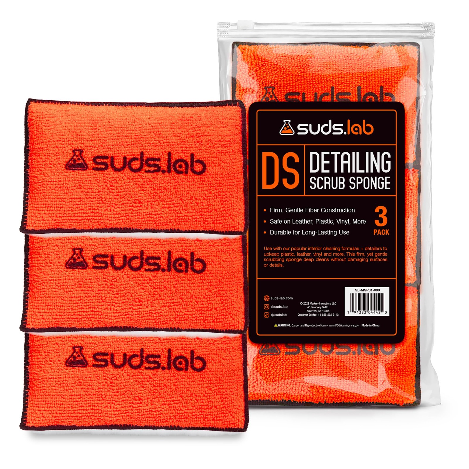 Microfiber Detailing Scrub Pads – 3 Pack for Car Interior Cleaning & Care