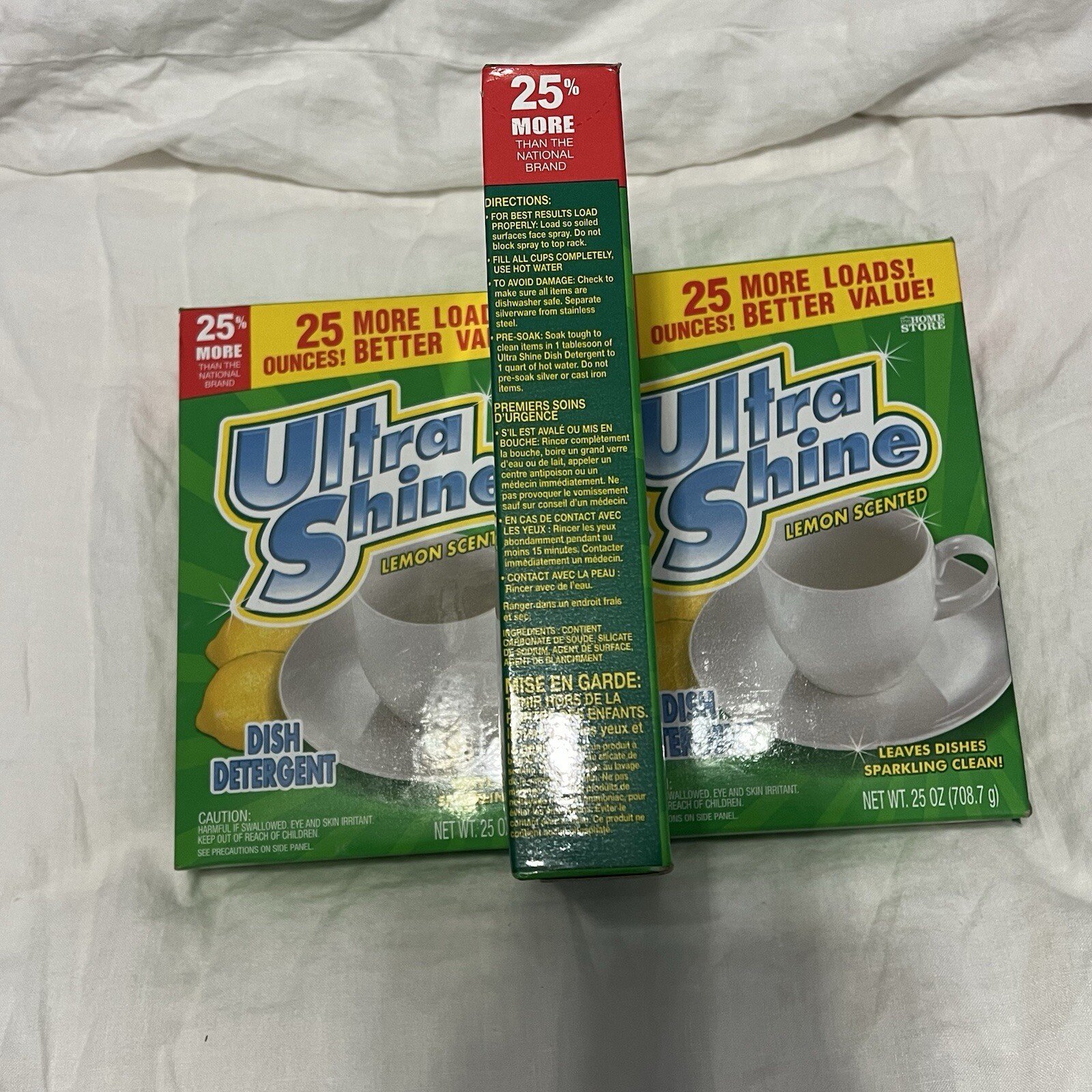 3-pack Dishwasher Detergent Ultra Shine Boxes 25 oz. Lemon Scented
