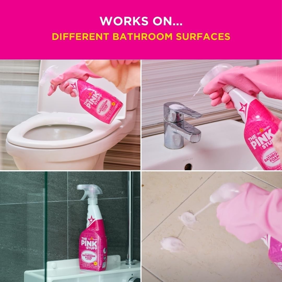Versatile Foam Cleaner 750ml – The Pink Stuff for Sparkling Bathroom Surfaces