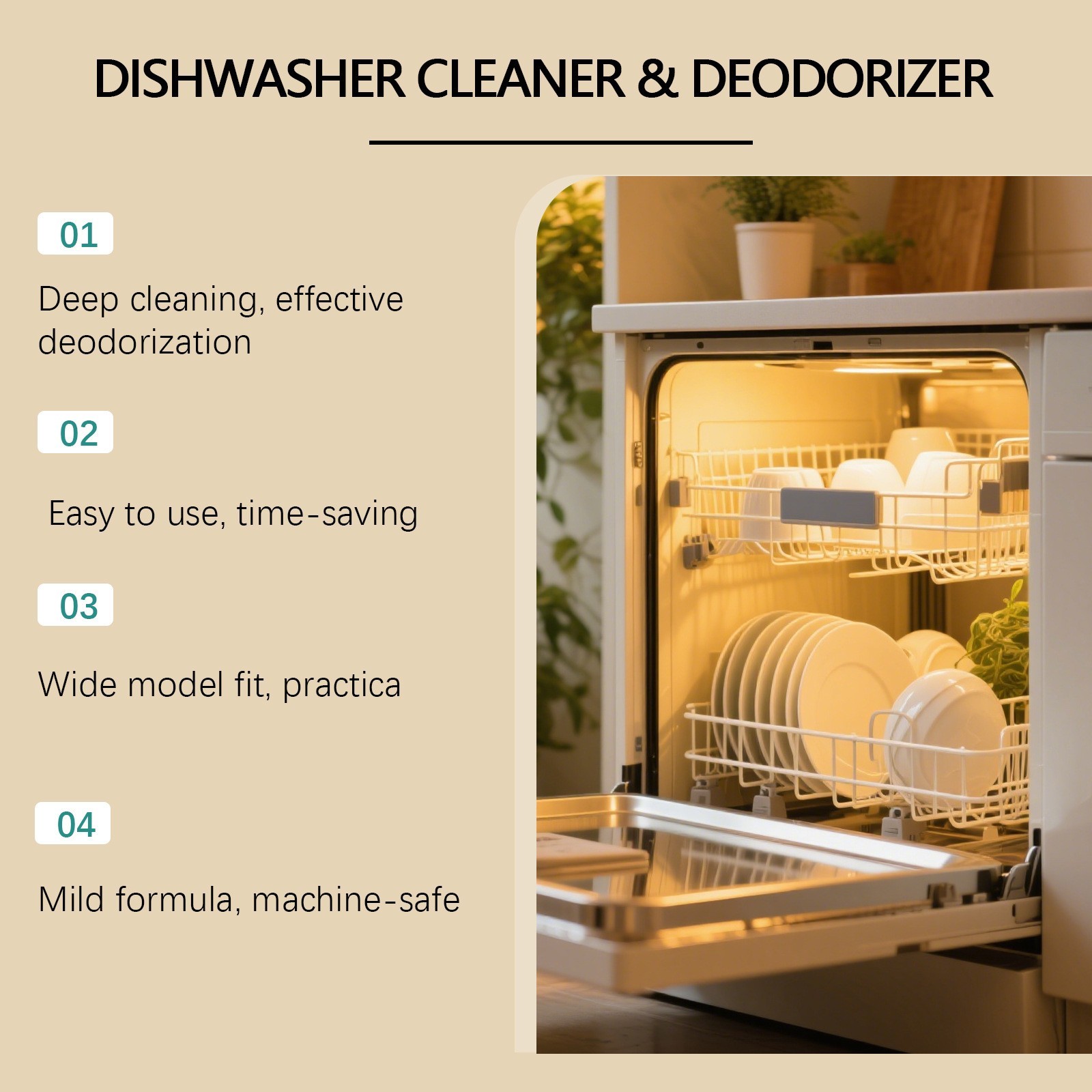 12 Count Dishwasher Cleaner Tablets, Fragrance Free, Deep Cleaning Descaler Pods