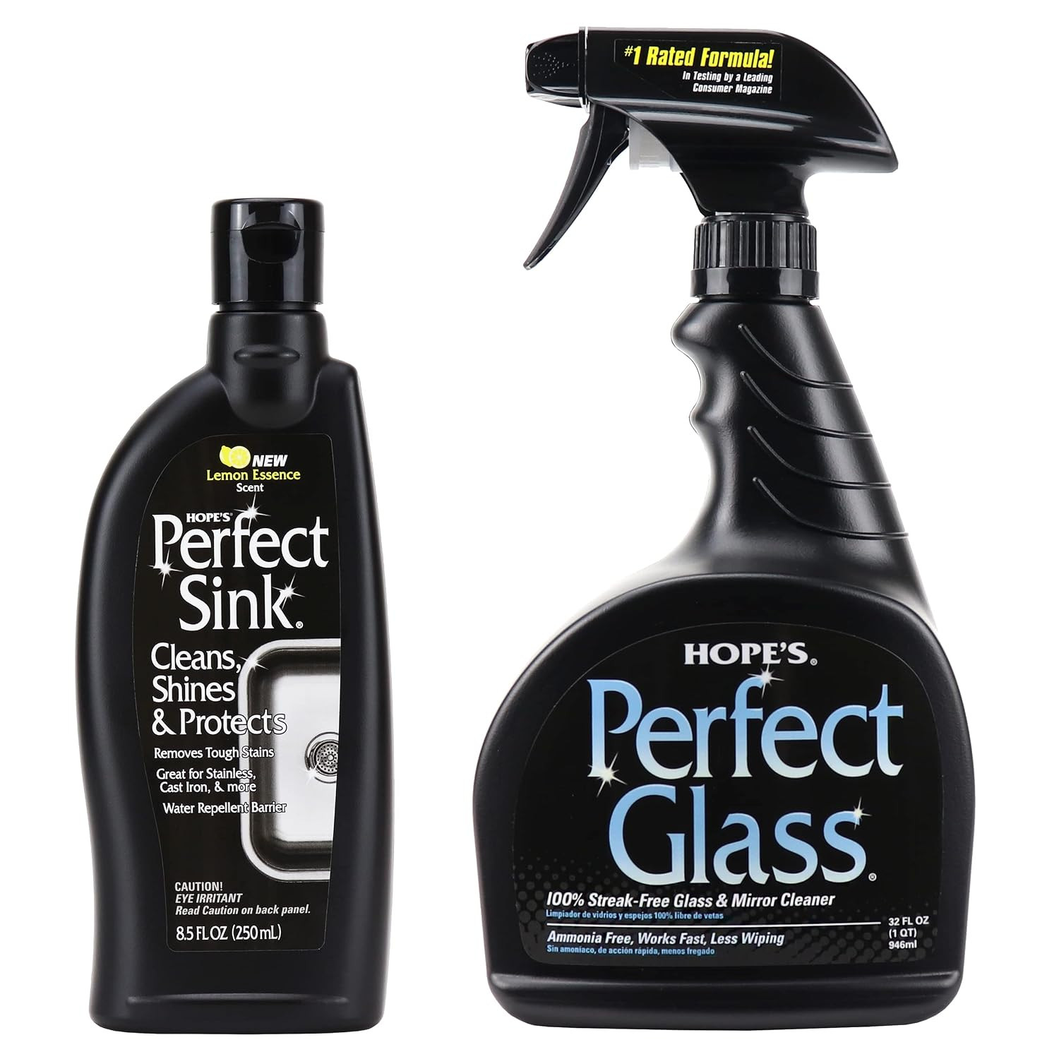 Perfect Sink Cleaner and Polish, 8.5 Fl Oz, and Perfect Glass Cleaner