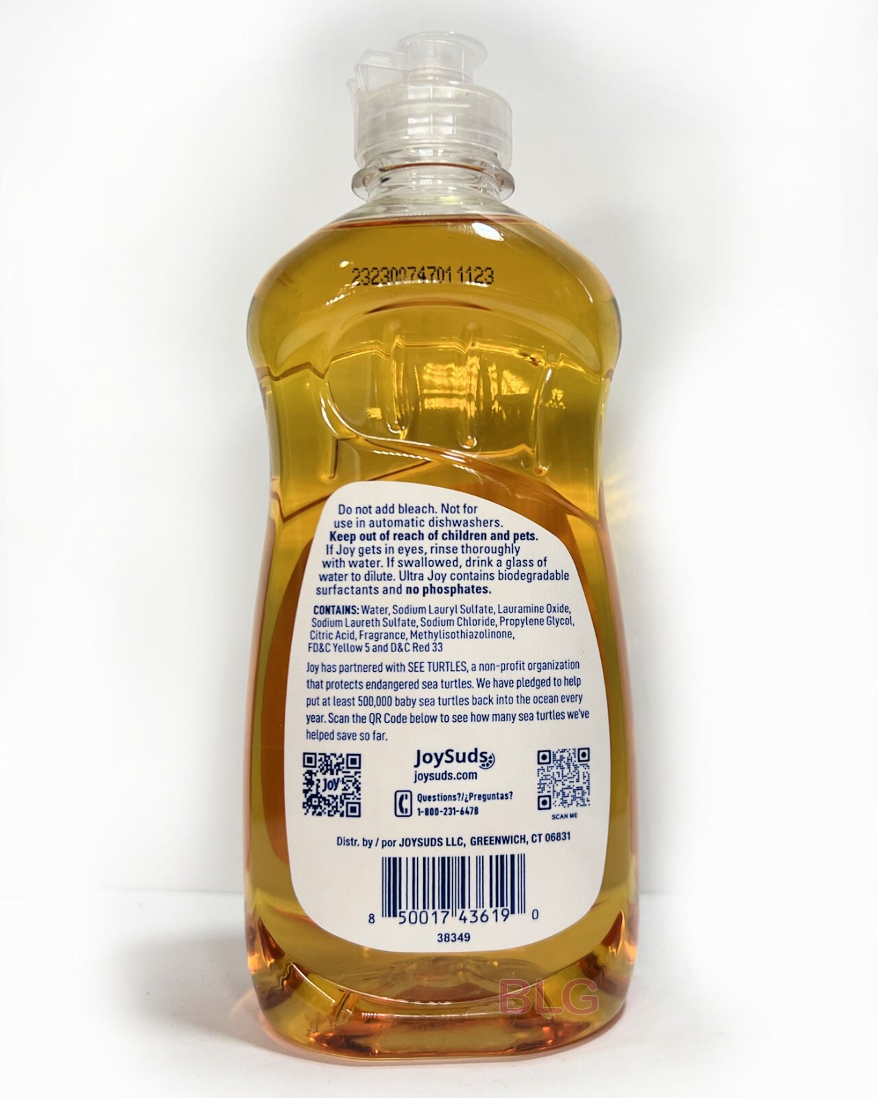 JOY ORANG Scent Dish Pans Washing Detergent Liquid Soap Kitchen 12.6 oz (1 Pack)