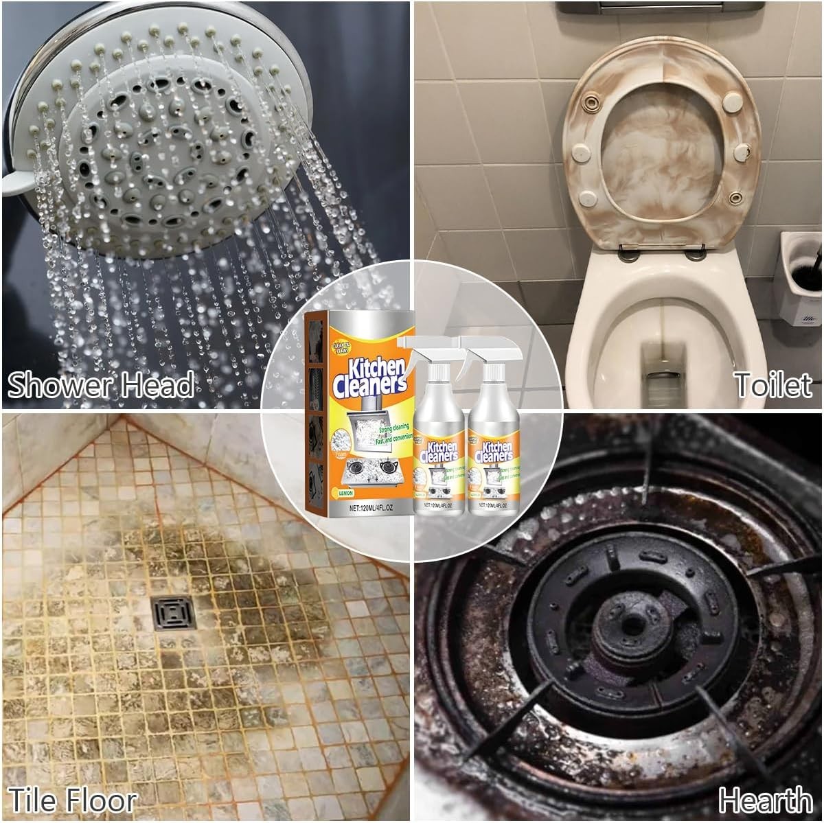 Powerful Kitchen Foam Cleaner – Stubborn Stains Remover for Stoves & Pots (2PCS)