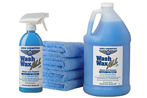 Waterless Wash Wax Kit 144oz UV Protection Cleans and Shines Aircraft Grade