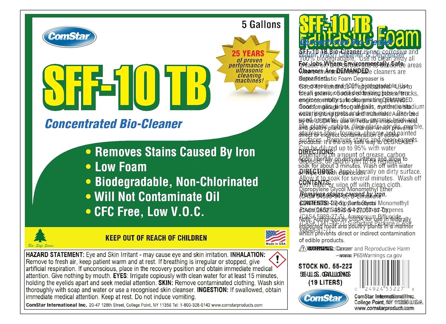 ComStar SFF-10 TB 5 Gal Exterior Cleaner & Iron Stain Remover for Trains & Buses