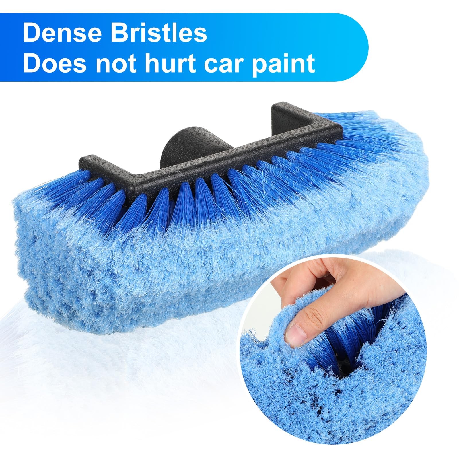 2 Pcs Car Wash Brush Head with Soft Detailing Bristle Flow Through Car Cleani…