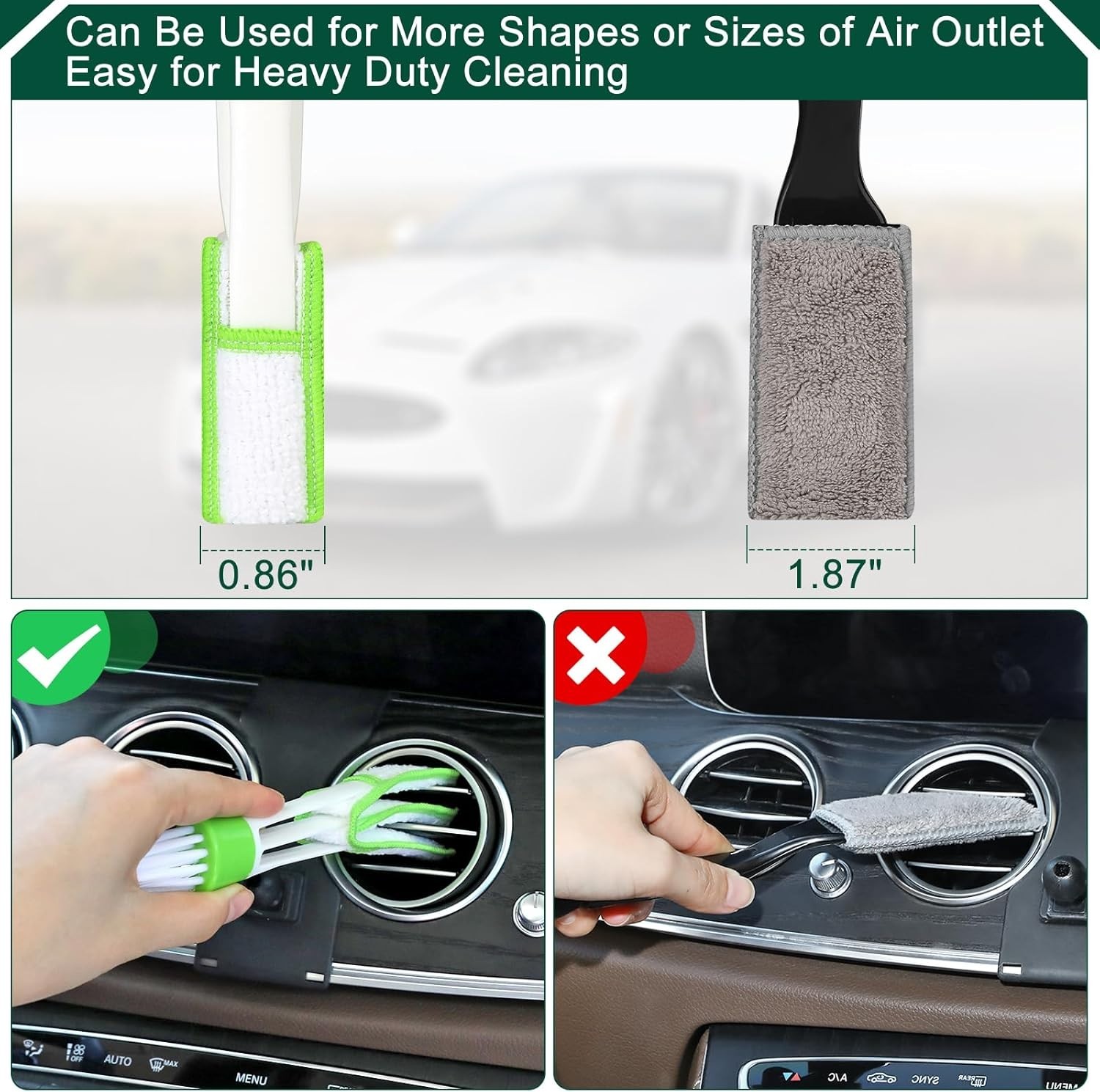Car Interior Duster Detail Brushes, Soft Bristles Brush Car Accessories for C…